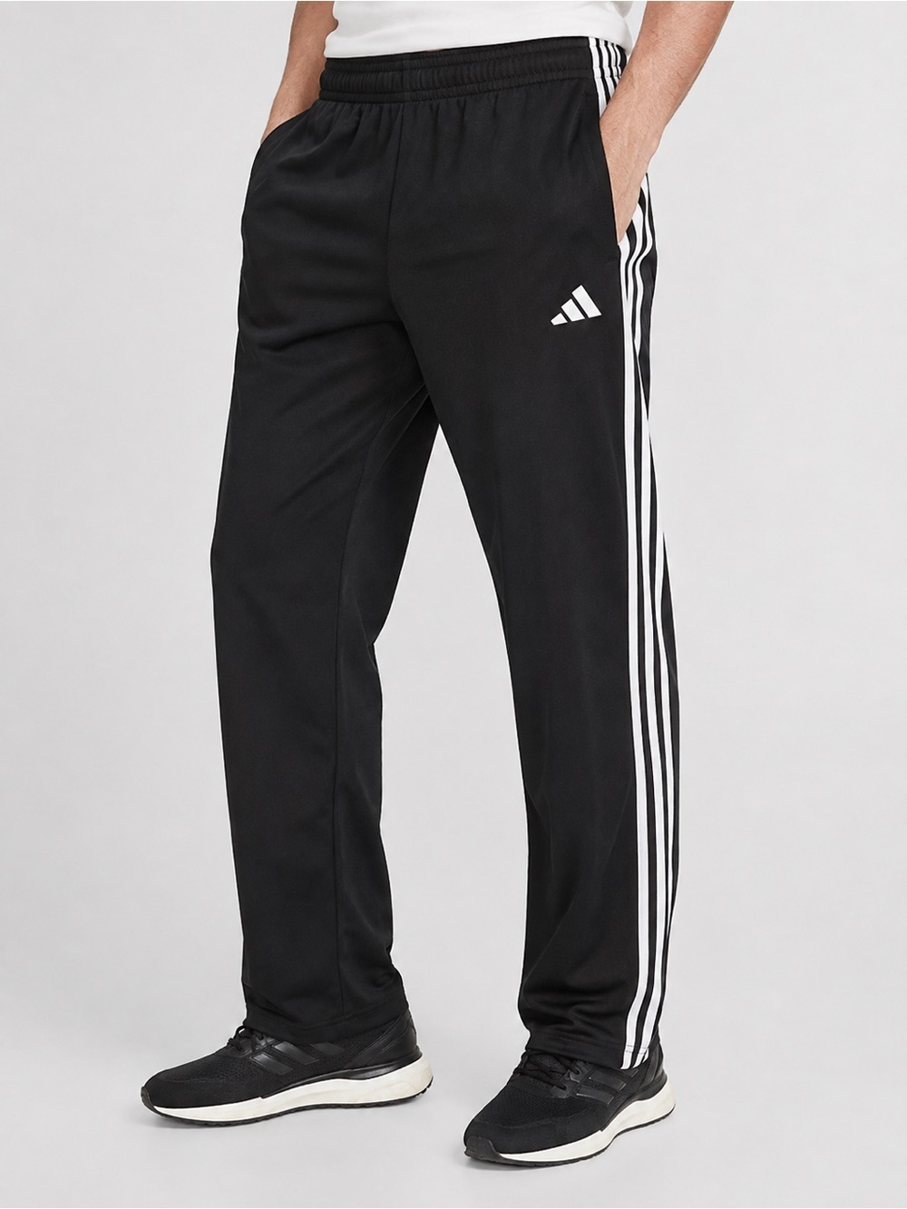 Adidas Men’s Black White 3-Stripes Track Pants Size S